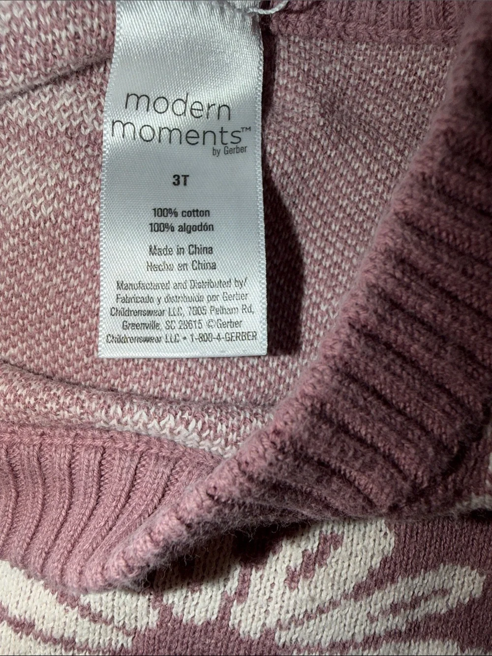 Girls' Mauve Daisy Knit Matching Set - Sweater & Pants